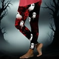 thumbnail image 2 of Idoravan Women's Printed Leggings Halloween Women's Printed Casual Yoga Pants Trousers Red S, 2 of 5