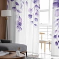 thumbnail image 5 of Sheer Curtains 63 Inches Long, Botanical Plant Rustic Branch Floral Light Filtering Window Curtains for Living Room, Purple Eucalyptus Rod Pocket Voile Sheer Curtain Drapes, 52"W x 63"L, 2 Panels, 5 of 9
