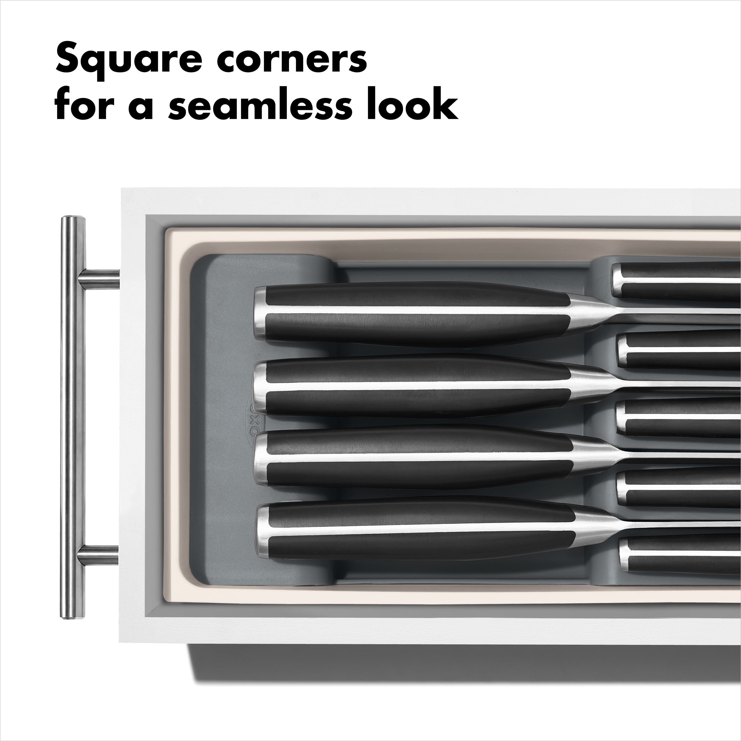 (2 pack) OXO Compact Knife Drawer Organizer, Gray