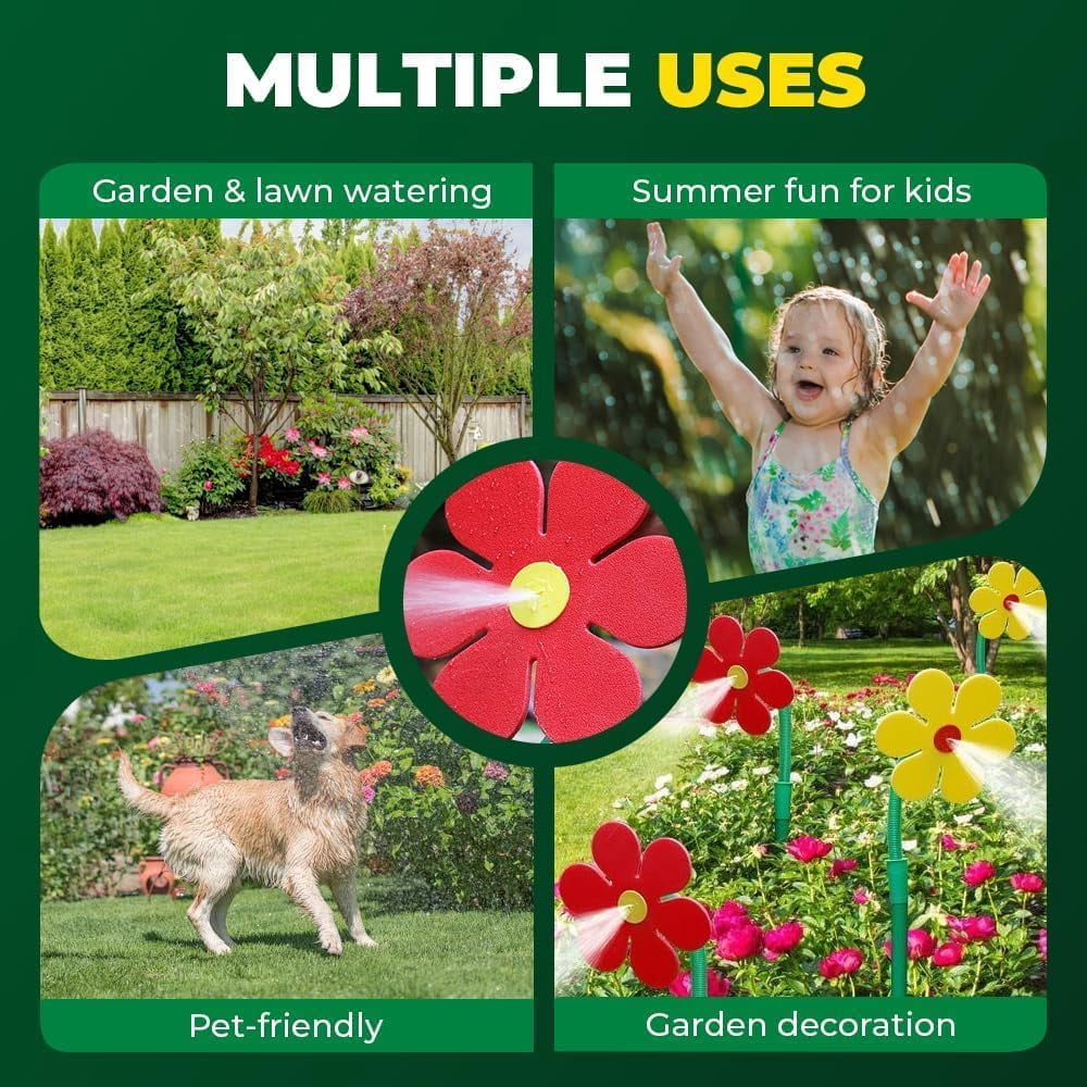 360° Rotating Daisy Lawn Sprinkler, Flower spray toy designed specifically for dogs, Crazy Dancing Flower Water Sprinklers for Yard Watering Kids & Pets Playing