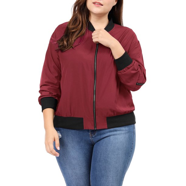 Agnes Orinda Women's Plus Size St Patrick's Day Contrast Trim Zipper 