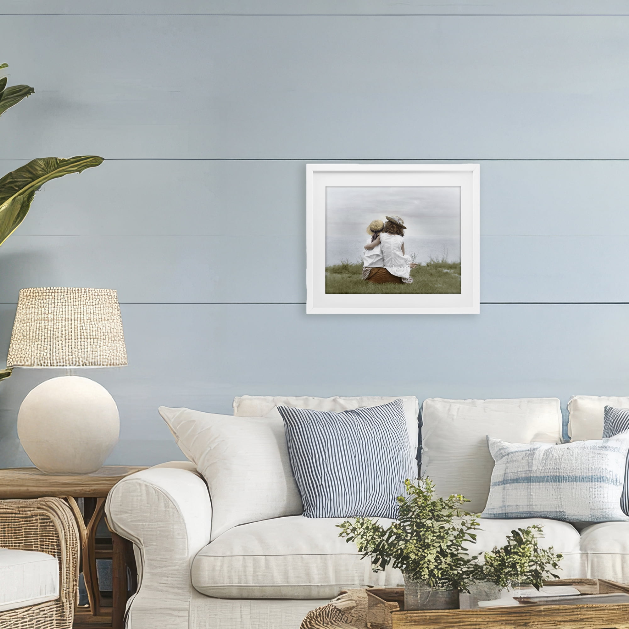 Stupell Industries Friends By The Ocean White Framed Print Under Glass, design by Kendra Dew