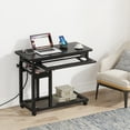 thumbnail image 6 of Tribesigns Small Mobile Computer Desk, Portable Adjustable Height Desk with Power Outlets and Storage Shelves for Home Office, Black, 6 of 10