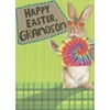 Designer Greetings Easter Bunny Wearing Tie Dye Shirt and Holding Sign Easter Card for Teen / Teenage Grandson