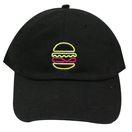 City Hunter C104 Neon Sign Burger Cotton Baseball Caps 4 Colors (Best Toppings For Black Bean Burgers)
