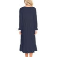 thumbnail image 4 of Robes pour Femmes 2023 Robes d'Été Robe Décontractée à Manches Longues Col Carré Mi-Mollet Tenue de Maison, 4 of 5
