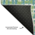 thumbnail image 5 of Addison Rugs Mayfield Premium Machine Washable Transitional Lines Turquoise Round Rug, 8' x 8', 5 of 5