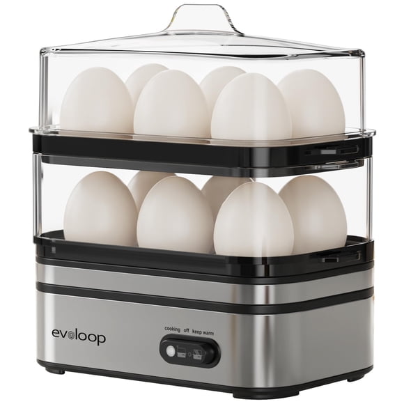 Cocedor de Huevos Eléctrico Evoloop Rapid Capacidad para 12 Huevos Libre de BPA