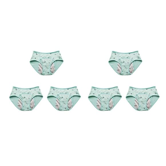 Sonducket 3 uds. Bragas con estampado de dibujos animados para niños, ropa interior menstrual, bragas, lencería, hija, mujer, adolescente, Verde claro METRO 2piezas