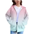 thumbnail image 2 of Rvasteizo Boys Zip Up Hoodie Gradient Print Pocket Zip Long Sleeve Hooded Sweatshirt Coat for 4 to 12Years, 2 of 5