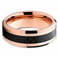 thumbnail image 2 of Silly Kings Jewelry Tungsten Wedding Band Rose Gold Tungsten Ring Tungsten Carbide Ring 8mm Carbon Fiber Comfort Fit, 2 of 4