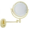 Jerdon HL65G 2-Sided Wall Mounted Lighted Mirror in Brass