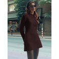 thumbnail image 6 of Womens Long Sleeve Sweater Dress Bodycon Crew Neck Fall Slimming Knit Mini Dresses Brown L, 6 of 7