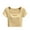 Yellow, variant on fatyb Womens Crop T-Shirts with Built in Bra Square Neck Short Sleeve Basic Tee Summer Going out Tops