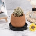 thumbnail image 6 of Uxcell  2pcs Ceramic Round Plant Pot Saucer Drip Tray for Gardening Black 11.5cm, 6 of 6