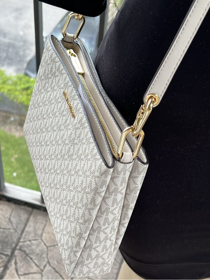 Michael Kors Trisha MD Triple Compartment Crossbody Shoulder Bag
