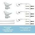 thumbnail image 6 of Urbanest 3/4-inch Cute Bird Designer Decorative Adjustable Window Treatment Curtain Single Rod Set, Heavy Duty, White, 48"-84", 6 of 8