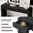 thumbnail image 4 of Curved Console Table with 3 Fluted Drawers, Versatile 53'' Long Accent Entryway Table Sofa Table with Adjustable Feet for Living Room, Black, 4 of 7