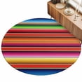thumbnail image 2 of Large Round Rug 8Ft, Mexican Style Non-Slip Washable Circle Rugs Carpet, Colorful Mexico Stripes Red Blue Indoor Outdoor Rug Floor Mats Throw Runner for Bedroom Living Room Bathroom, 2 of 8