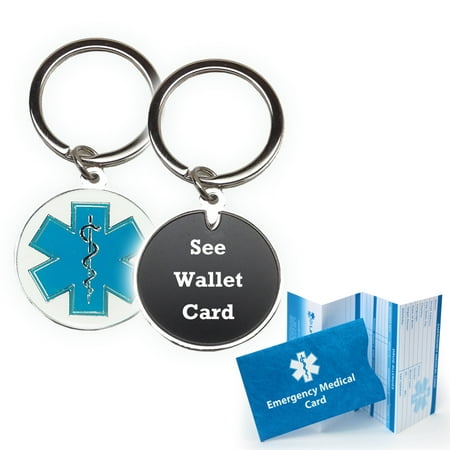 See Wallet Card Medical Alert ID Keychain Cloisonne