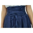 thumbnail image 3 of Bimba Navy Blue High Waist Denim Skirt a-line Smocked Waist Designer Chic Skirts, 3 of 9