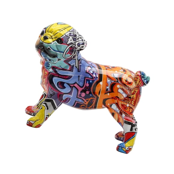 Xingzhi French Bulldog Statue Resin Figurine Modern Dog Art Crafts 23x12x18.5CM