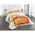 thumbnail image 3 of Ambesonne King Quilted Bedspread Set 3 Pcs, Majestic Royal Sign Crown, Queen Size, Marigold Orange, 3 of 5