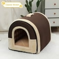 thumbnail image 1 of Pet Bed Dog House Kennel Soft Tent Indoor Enclosed Warm Plush Sleeping Nest Basket with Removable Cushion Travel Dog Accessory ShopWise Round, 1 of 21