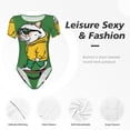 thumbnail image 4 of Pofeuu Cool Skateboarding Bulldog Print Short Sleeve Body Suits Women Round Neck Bodysuits for Women Onesie Adult Set Body Suit-X-Large, 4 of 7