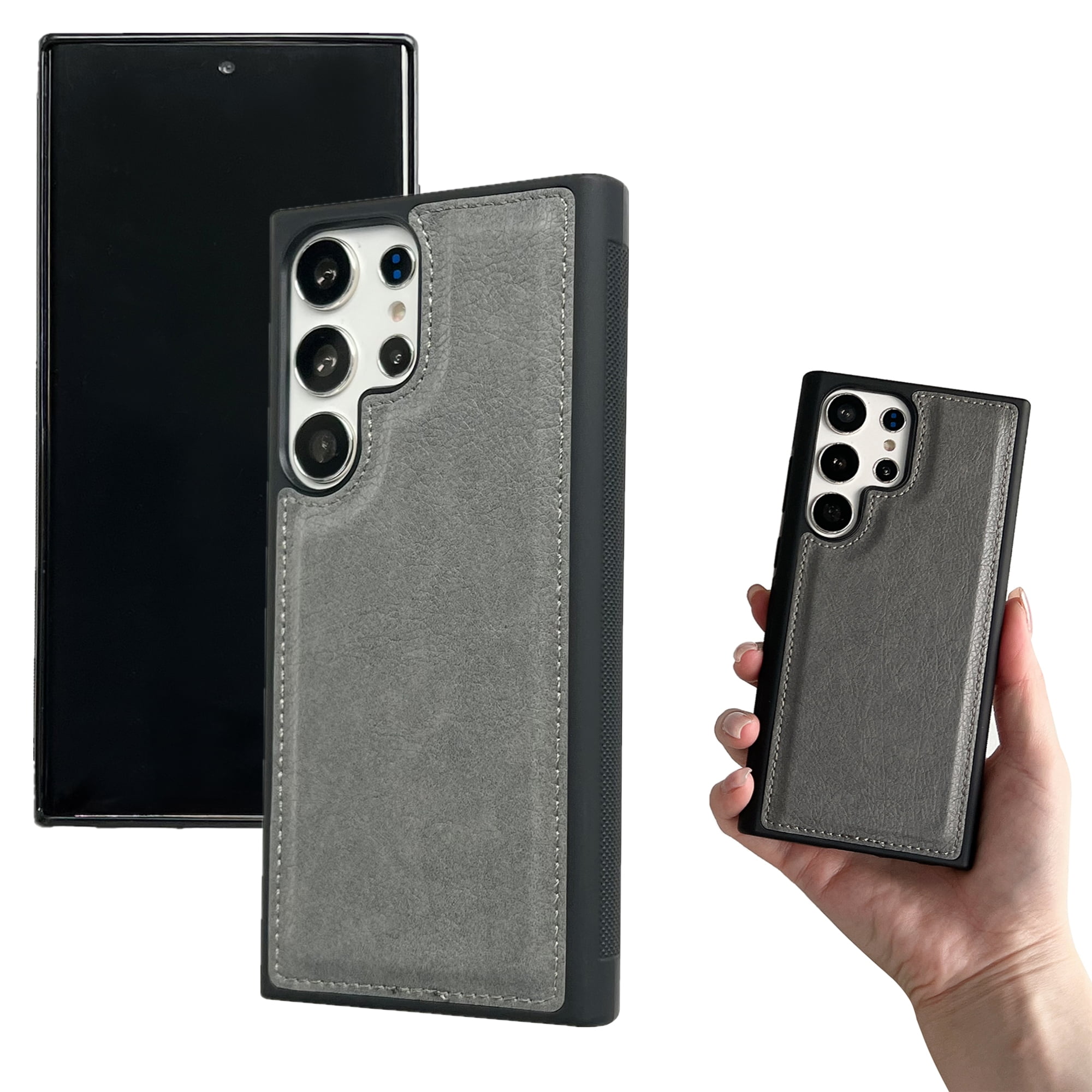 Designed For Samsung Galaxy S25 Wallet Phone Case,Detachable PU Leather Magnetic Flip,With Card Slots,Flip Folding Kickstand,Heavy Duty Anti-fall Shockproof Rugged Phone Case,Gray