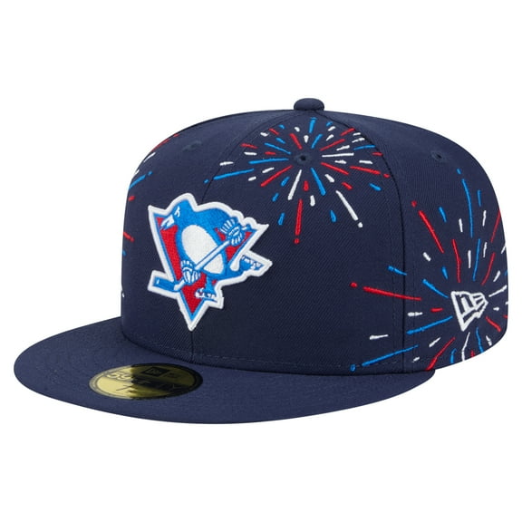 Men's-New Era  Navy Pittsburgh Penguins Americana Fireworks 59FIFTY Fitted Hat