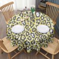 thumbnail image 3 of Yellow Leopard Print Pattern Round Tablecloth 60"x60",Wrinkle Wipeable Table Cloth for Kitchen Dining Room Picnic Patio Party, 3 of 6