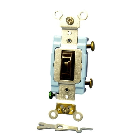 Pole Light Switch - Leviton 1101-2L Brown Industrial Grade Single Pole Locking Toggle Light Switch 15A