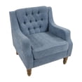 thumbnail image 3 of Upholstered Accent Chair for Living Room, Linen Fabric Sofa Chair with Button Tufted Backrest and Armrest, Comfy Armchair Chair for Bedroom Living Room Office (Blue), 3 of 7