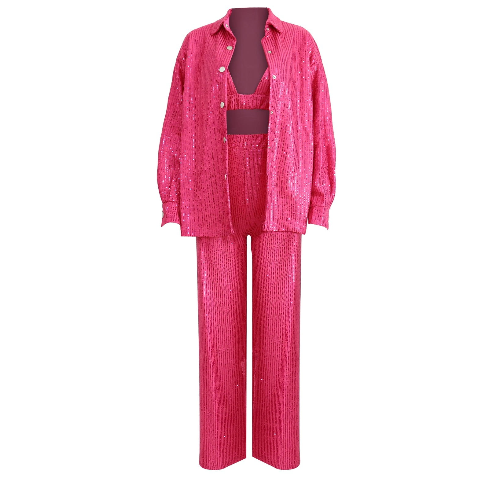 Women's Two Piece Fall Sets Solid Color Sequin Fashion Women's Two Piece Fall Sets Solid Color Sequin Fashion