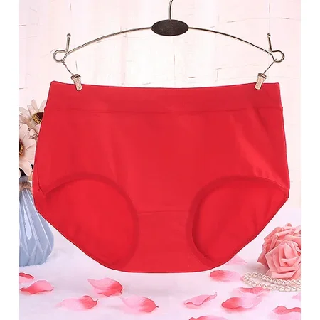 

3 Pack 7XL Big Size Comfortable Pure Cotton Mid-Waisted Solid Women s Panties - Walmart Brand Briefs