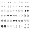 thumbnail image 1 of 30 Pair Multiple Ear Studs Earrings Set earrings set Women Assorted Crystal Rhinestone Women Piercing Earrings, 1 of 1