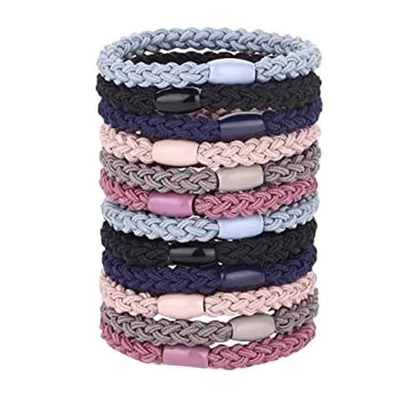 Braided Hair Ties for Women and Girls Elastic Ponytail Holders Ropes Bands for Thick Heavy Curly Hair