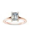 thumbnail image 1 of 1.00 Carat Excellent Emerald Cut Real Diamond Latest Design Solitaire Engagement Ring for Ladies Solid 14K Rose Gold Size 7.5, 1 of 8