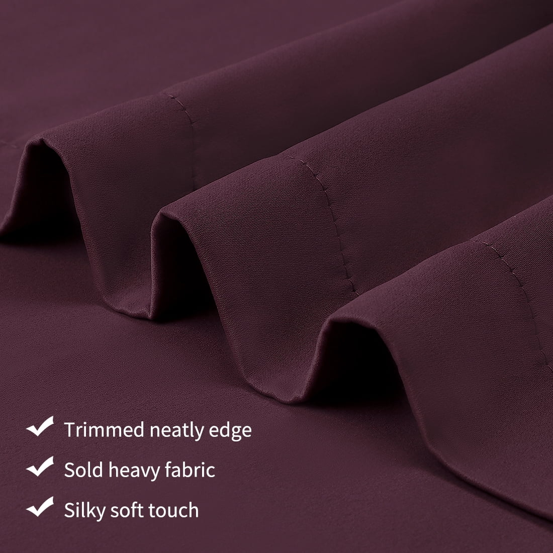 Unique Bargains Blockout Window Darkening Gorgeous Grommet Curtain Panels Set of 2 Burgundy 42" x 84"