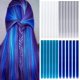 thumbnail image 1 of Extensiones de cabello con clip de colores de 20.0 in para niñas, 24 piezas de postizos rectos de moda para reflejos de fiesta (blanco+gris+azul+azul marino), 1 of 5