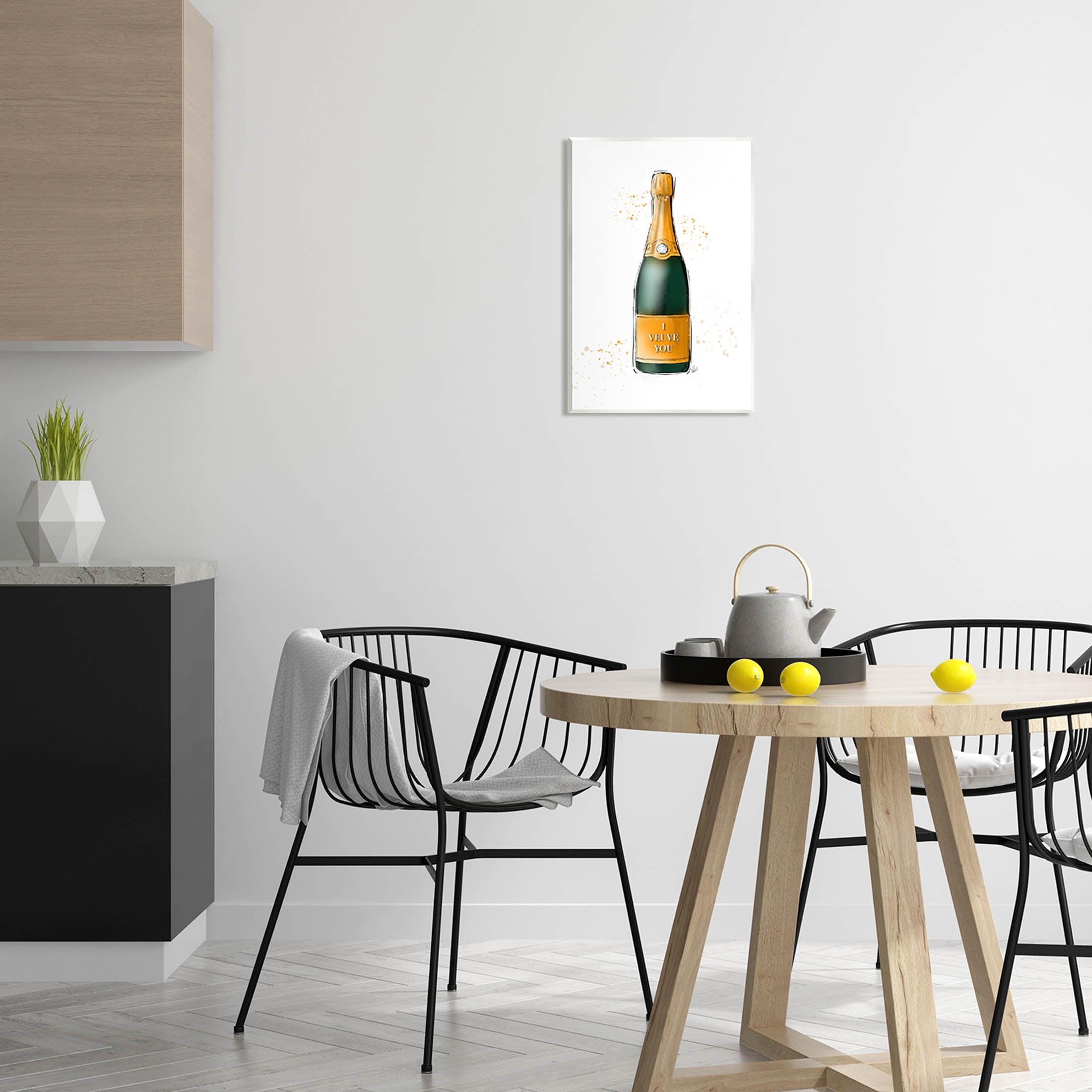 Stupell Industries I Veuve You Champagne Bottle Graphic Art Unframed Art Print Wall Art, Design by Alison Petrie