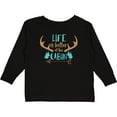 thumbnail image 3 of Inktastic Life is Better at the Cabin, Deer Antlers, Camping Boys or Girls Long Sleeve Toddler T-Shirt, 3 of 5
