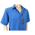 thumbnail image 4 of Men Short Sleeves Sport Shirt by BASSIRI Light Weight Soft Microfiber 60071 Blue, 4 of 4