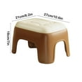 thumbnail image 3 of Hohaski Plastic Small Stool for Living Room & Bathroom, Thickened Stackable Short Seat, Faux Leather Square Foot Rest, 3 of 6