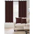 thumbnail image 2 of Fsddascl Solid Brown Blackout Curtains for Bedroom/Living Room, Thermal Insulated Kitchen Curtains, Vintage Minimalism Abstract Denim Pattern Grommet Darkening Window Treatment Drapes 52"x72"x2, 2 of 8