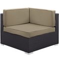 thumbnail image 2 of Corner and Middle Lounge Chair Set, Brown, Wicker Rattan, Outdoor Patio Balcony Cafe Bistro Garden Hospitality Restaurant, Modern Contemporary, HB36937, 2 of 4