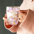 thumbnail image 3 of Double Wall Glass Coffee Mugs, Aesthetic Dried Flowers Cups with Handles,Espresso Cups for Cappuccino Coffee Tea Milk,Insulated Heat Resistant Glass Mug Christmas Birthday Gifts for Women, 3 of 8