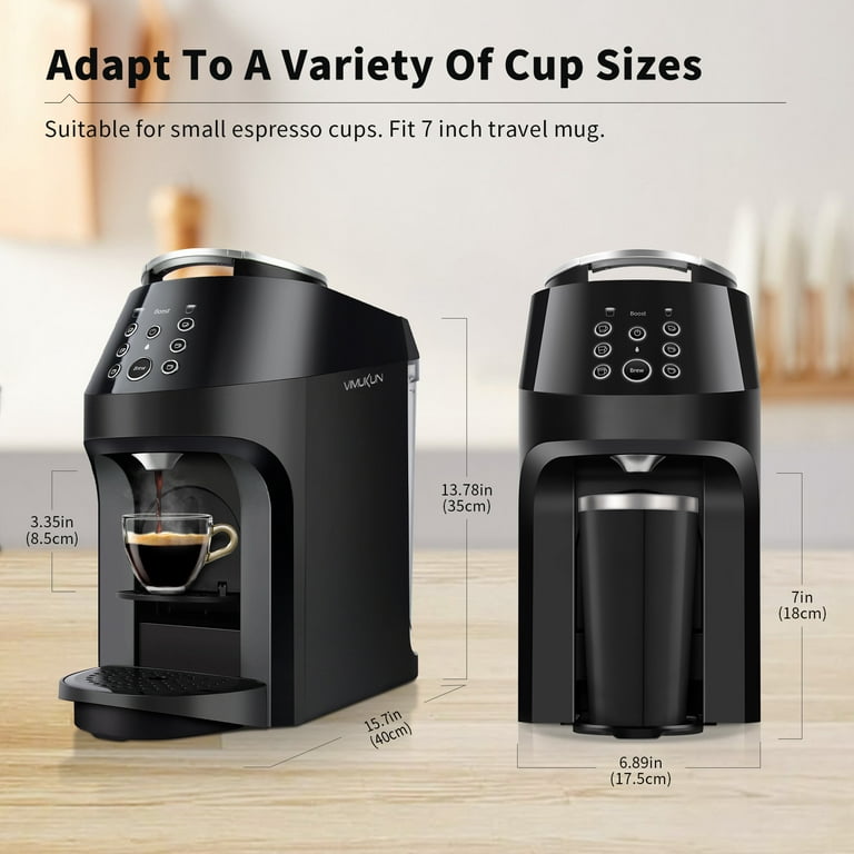 Coffee Maker for , K-Cup Pod and Ground Coffee, Coffee and Espresso Machine  Combo Compatible with