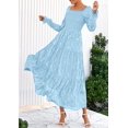 thumbnail image 4 of PRETTYGARDEN Women's Fall Floral Midi Dress Long Sleeve Smocked A Line Long Flowy Elegant Wedding Guest Dresses, 4 of 8